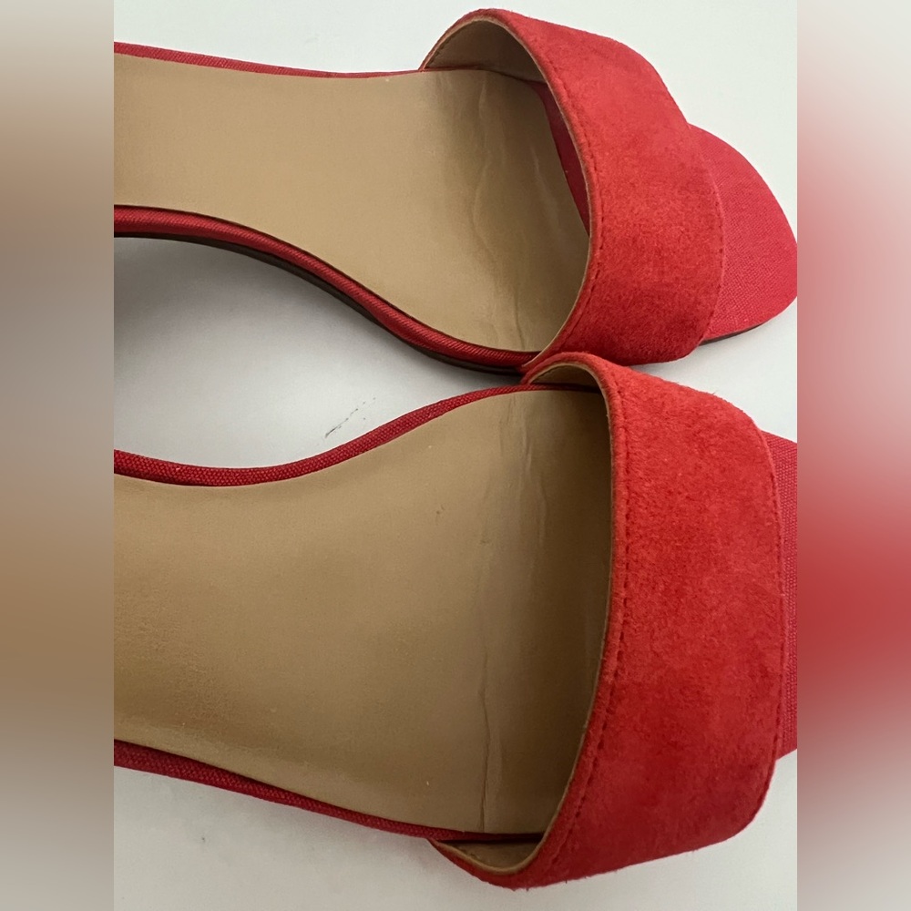 Franco Sarto Rosalina Suede Block Heel Sandal Red Size‎ 7 Minimalist Normcore - Picture 6 of 10
